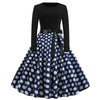 Harajuku Vintage Woman Music Note Print Elegant Party Dress Casual Women's Retro Long Sleeve Spring Autumn Midi Dresses