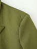Olive Green Asymmetric Blazer & Pants Set – Women's Ruched Waist Suit Two Piece Office Lady Autumn