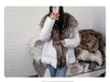 White Duck Down Jacket Winter Women Warm Loose Coat Natural Real Fox Fur Collar Thick Outerwear Parkas