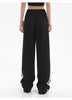 Plus Size Striped Streetwear Baggy Straight Trousers Joggers Sweatpants Hip Hop Women Elastic High Waist Wide Leg Sports Pants