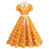 Polka Dot 50s 60s Vintage Dress Women Elegant Belted Robe Women Retro Rockabilly Prom Wedding Party Princess Dress