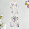 Sexy Print Women Long Dress Urban V-neck Single Breasted Ruffles Half Sleeve Female Dresses Spring Autumn Lady Robe