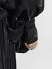 Chic Prom Robe for Women Scarf Collar Lantern Sleeve High Waist Temperament Pleated Evening Dress Female Clothes