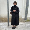 Street Women's Long Trench Coats Loose Stand Collar Single Breasted Full Sleeve Slit Windbreaker Autumn Lady Commute Jacket