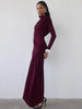 Irregular Draped Ruched Sexy Mini Dress Women Gown Elegant Turtleneck Long Sleeve High Waist Pleated Club Party Dress