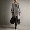 Elegant Women Velvet Dress Lace Splicing Lantern Long Sleeves V Neck Midi Dress Asymmetric Lace Hem Evening Party Dress