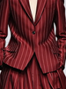 Missuoo Women's Striped Blazer Jacket Notched Collar Long Sleeve Buttoned Blazer Coat Commuter Outerwear for Female