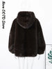 Winter Women's Furry Hooded Faux Fur Pullover Women Loose Full Sleeve Warm Solid Coat Winter Lady Street Chic Outwear
