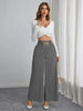 Women's Trousers Thin High Waist Chain Elastic Waist Khaki Elegant Office Black Casual Wide-leg Pants for Female
