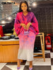 Elegant Women Pleated Patchwork Double Wear Batwing Long Sleeve V-neck Bodycon Midi Maxi Long Dresses Vestidos