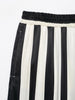 Fall Striped Patchwork Women Blue Suit Neck-mounted Vest+ Modern Straight Pants Night Party Streetwear Set