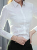 Spring Autumn black white shirt women's Korean version slim fit long sleeved workwear shirt professional dress formal top