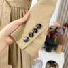 Autumn Winter Women's Windbreaker Dress Mini Skirt Long Sleeve Empire Waistline Outerwear Female Long Coat N967