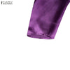 Womens Elegant Satin Silk Party Dresses O-Neck 3/4 Sleeve A-Line Long Pleated Dress Solid Color Guest Evening Robe Femme