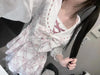 Japanese Y2k Dress Women Sweet Print Bow Vestidos Fake Two Pieces Lace Patchwork Fairy Dress Kawaii Grunge Vintage Dresses