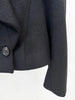 Short Black Jacket Women's Big Lapel Slim Fit Back Metal Chian Double Breasted Jacket Autumn 7A1213