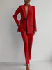 Women's Matching Sets V Neck Double Breasted Design Blazer Tops+Suit Pant Office Ladies Outfit Elegant 2 Piece Sets