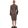 Women's Set Full Sleeve Button Blazer + Skirts Suit Winter Casual Streetwear Two 2 Piece Set Africa OL Work Outfits