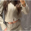 Casual Coat Pant Women Sets Urban Zippers Long Sleeve Jacket Zipper Pleated Straight Trousers Autumn Chic Lady Outfit