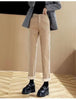 Spring Winter Plus Velvet Women Jeans Button High Waist Solid Pants Pockets Thicken Casual Straight Trousers