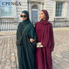 Arabic Women Corduroy Abaya Dress Ramadan Dubai Muslim Modest Cardigan Islamic Autumn Winter Warm Turkey Loose Solid Robe