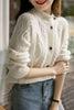 100% pure cashmere cardigan women's winter coat thickened loose knit sweater coat