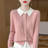 Cashmere Sweater For Women Autumn And Winter Knitted Cardigan For Women Loose Fitting Woolen Sweater Lapel Jacket Camel XXXL