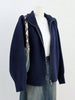Lazy Style Sweater Jacket for Women Autumn Winter Thicken Warm Soft Knitted Cardigans Zipper Stand Collar Cardigan