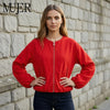 Mujer Fleece Bomber Jackets for Women Soft Zipper Woman's Sports Jacket Casual Cropped Jacket Women Long Sleeve Coats Outerwears