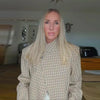 Turtleneck Short Checkered Coat Women Double Breasted Long Sleeve Outerwear Autumn Lady Daily Casual Jacket