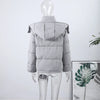 Solid Hooded Padded Jacket Women's Warm Long Sleeve Oversized Jacket Autumn Winter Lady High Street Outerwear