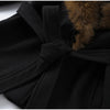 Autumn Solid Lace Up Jacket For Women High Street Turn Down Fur Collar Long Sleeve Belt Coats Lady Chic Street Outerwear