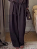 White Stand Collar Long Pant Suits Women Chic Solid Full Sleeves Single Breasted Loose Pants Set Lady Daily Street Outfit