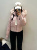 Fur Collar Hoody Slim Waist Bread Parkas Elegant Warm Women Clothing Lovely Zip Patchwork Casual Coats