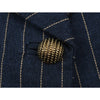 Slim Fit Women Striped Cropped Suit Jacket Notched Lapel Double Breasted Metal Buttons Vintage Military Blazer Fall Outerwear
