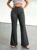 Women's Striped Trousers High Waist Flare Pants For Office Daily Wear All Season Slim Fit Bell-Bottom Formal Long Bottoms