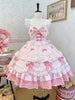 Y2K Sweet Lolita Jks Strap Dress Women Solid Ruffle Lace Bow Patchwork Kawaii Princess Ball Gown Knee-Length Elegant Party