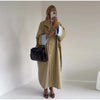 Oversize Women's Stand Collar Trench Coat Full Sleeved Single Breasted Pocket Side Split Long Windbreaker Autumn Lady Outwear