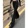 Lady Retro High Waist Flared Jeans Girls Stretch Thin Slim Fit Denim Pants Women Korean Leisure Solid Trousers
