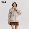 Coat Women Imitation Lamb Wool Polar Fleece Double-Sided Wear Loose Winter Contrast Color Simple Hooded Jacket