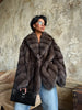 Women's Elegant Fake Fur Jacket Winter Sleeve Bell Lapel Long Sleeve Coat Daily High Street Lady Outwear