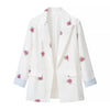 Spot-Floral Printed 3pcs Sets for Women Strap Corset Lapel Blazer Jacket Straight Pants Lady Set Vacation Outfits Suits