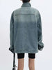 Women's Denim Coat Turtleneck Single Breasted Full Sleeve Patchwork Versatile Jacke Autumn 5R4436