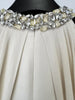 Designer Women's Stand Collar Beaded Diamonds Chiffon Off Shoulder Long Sleeves Party Long Dress