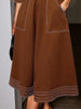 Krisstargirls Autumn Button Down Lapel Brown Shirt Maxi Dress Woman Spring Pockets Women A-line Long Dresses Belt