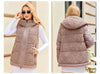 Gasmam Winter Down Jackets Women Warm Pluggable Sleeve Thermal Vest Classic zipper Lacing Design Pocket Hooded Parkas 83369