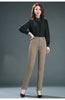 Spring and Autumn Khaki High Waist Straight Baggy Pants Women, Navy Middle-aged Mom Stretch Casual Trousers,Plus Size M-8XL