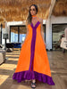 Boho New Elegant Women Maxi Dress Halter Sleeveless Backless Casual Loose Robe Summer Beach Holiday Tie Up Dress