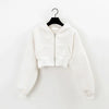 Cropped Zip Up Hoodies Women Streetwear Vintage with Pockets Short Sweatshirt Femme Outwear Harajuku Y2K Solid Hooded Jackets