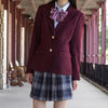 Preppy Style Slim Fit Solid Blazer Woman Double Button Turn-Down Collar Blazers Women Spring Autumn Basic Student JK Suit Coat